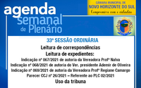 PAUTA DA 33ª SESSÃO ORDINÁRIA