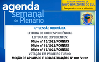 PAUTA DA 6ª SESSÃO ORDINÁRIA